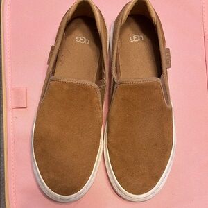 UGG Women’s Brown tan Suede Slip-On leather shoes 8.5 size